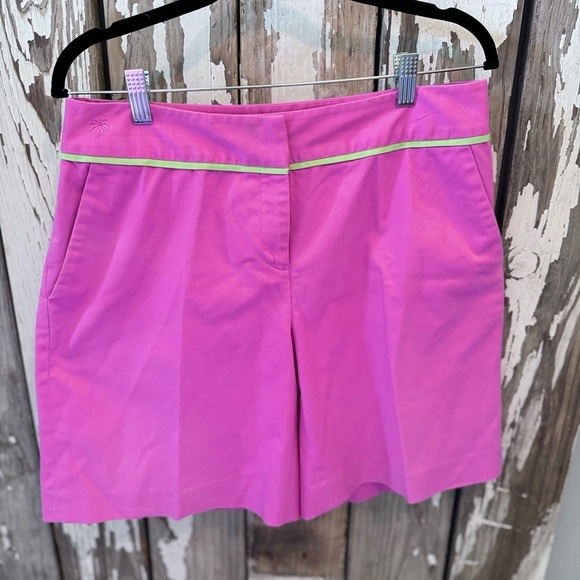 Lilly Pulitzer Pink and Green Polo Shirt & Short Set Vintage XL & Size 10 - Picture 15 of 16